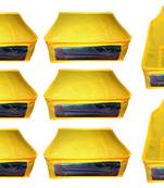 Atorakushon non wovan Fabric Combo Saree Cover Blouse Clothes Storage Bag Wardrobe Organiser Set of 8 (yellow)