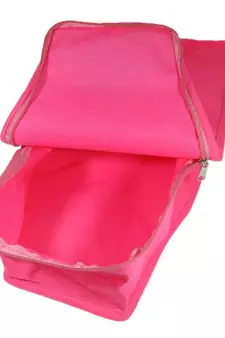 Atorakushon non wovan Fabric Combo Saree Cover Blouse Clothes Storage Bag Wardrobe Organiser Set of 5 (Pink)