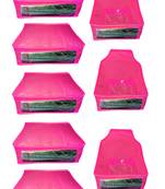 Atorakushon non wovan Fabric Combo Saree Cover Blouse Clothes Storage Bag Wardrobe Organiser Set of 8 (Pink)