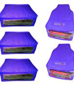 Atorakushon non wovan Fabric Combo Saree Cover Blouse Clothes Storage Bag Wardrobe Organiser Set of 5 (Blue)