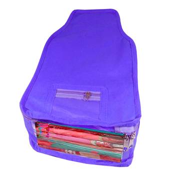 Atorakushon non wovan Fabric Combo Saree Cover Blouse Clothes Storage Bag Wardrobe Organiser Set of 6 (Blue) 3