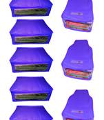 Atorakushon non wovan Fabric Combo Saree Cover Blouse Clothes Storage Bag Wardrobe Organiser Set of8(Blue)