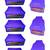 Atorakushon non wovan Fabric Combo Saree Cover Blouse Clothes Storage Bag Wardrobe Organiser Set of8(Blue)