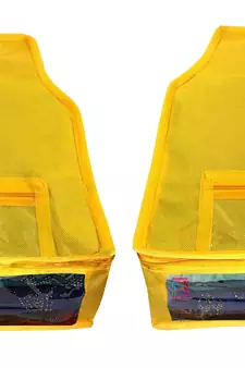 Atorakushon   Non woven Fabric Saree Cover Blouse Cover Garments Storage Bag Wardrobe Organiser Pack of 2 (yellow)
