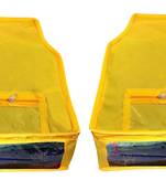 Atorakushon   Non woven Fabric Saree Cover Blouse Cover Garments Storage Bag Wardrobe Organiser Pack of 2 (yellow)