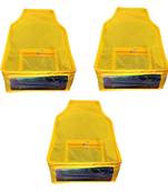 Atorakushon   Non woven Fabric Saree Cover Blouse Cover Garments Storage Bag Wardrobe Organiser Pack of 3 (yellow)