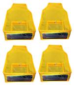 ATORAKUSHON NON WOVEN FABRIC 4 PIECE SAREE COVER CLOTHES STORAGE BAGS GARMENTS WARDROBE ORGANISER (Yellow)