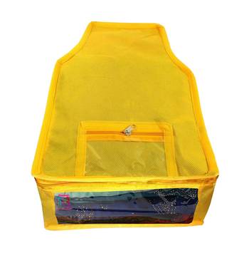 Atorakushon   Non woven Fabric Saree Cover Blouse Cover Garments Storage Bag Wardrobe Organiser Pack of 5 (yellow) 2
