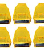 Atorakushon   Non woven Fabric Saree Cover Blouse Cover Garments Storage Bag Wardrobe Organiser Pack of 6 (yellow)