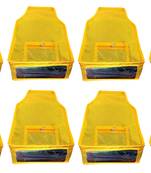 Atorakushon   Non woven Fabric Saree Cover Blouse Cover Garments Storage Bag Wardrobe Organiser Pack of 8 (yellow)