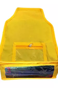 Atorakushon   Non woven Fabric Saree Cover Blouse Cover Garments Storage Bag Wardrobe Organiser Pack of 8 (yellow)