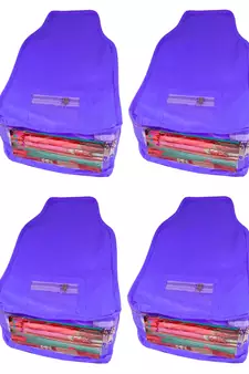 Atorakushon   Non woven Fabric Saree Cover Blouse Cover Garments Storage Bag Wardrobe Organiser Pack of 4(Blue)