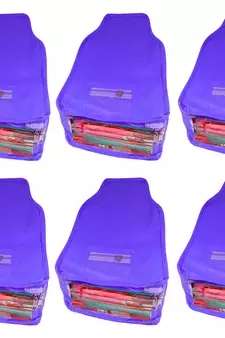Atorakushon   Non woven Fabric Saree Cover Blouse Cover Garments Storage Bag Wardrobe Organiser Pack of 6 (Blue)