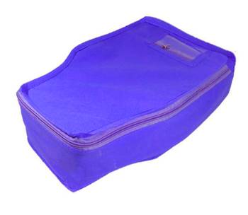 Atorakushon   Non woven Fabric Saree Cover Blouse Cover Garments Storage Bag Wardrobe Organiser Pack of 8 (Blue) 2