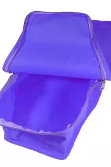 Atorakushon   Non woven Fabric Saree Cover Blouse Cover Garments Storage Bag Wardrobe Organiser Pack of 10 (Blue)