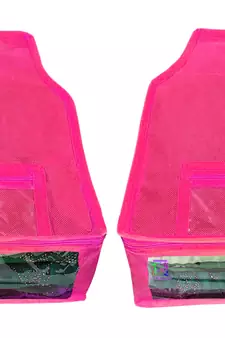 Atorakushon   Non woven Fabric Saree Cover Blouse Cover Garments Storage Bag Wardrobe Organiser Pack of 2 (Pink)