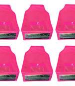 Atorakushon   Non woven Fabric Saree Cover Blouse Cover Garments Storage Bag Wardrobe Organiser Pack of 6 (Pink)