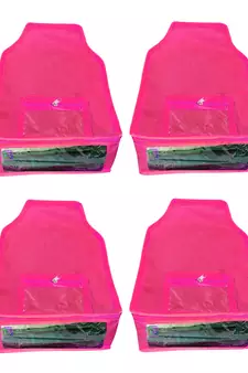 Atorakushon   Non woven Fabric Saree Cover Blouse Cover Garments Storage Bag Wardrobe Organiser Pack of 8 (Pink)