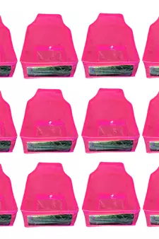 Atorakushon   Non woven Fabric Saree Cover Blouse Cover Garments Storage Bag Wardrobe Organiser Pack of 12 (Pink)
