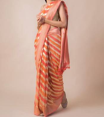 Multicolor Pure Chiffon Banarasi Silk Saree 1