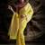 Lemon Yellow Pure Chiffon Banarasi Silk Saree