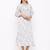 Women's  white Cotton Floral Printed A-line Kurta