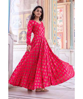 Pink Rayon Fit and Flare Dress 2