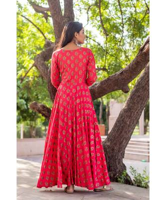 Pink Rayon Fit and Flare Dress 4