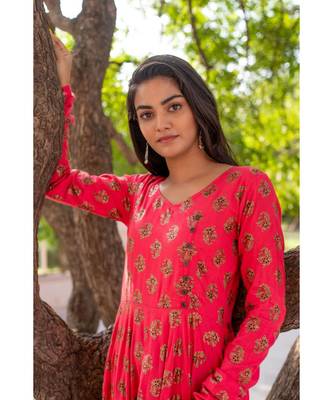 Pink Rayon Fit and Flare Dress 5