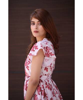 Printed Muslin   Midi Dress with Ruffles 3