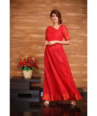 Pink Cotton Fit and Flare Dress 2