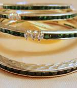 Panna Emrald And Stone  Bangle S Pair