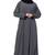 Islamic Lifestyle Gray Casual abaya with black piping at sleeves |Nida Matte Fabric