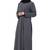 Islamic Lifestyle Gray Casual abaya with black piping at sleeves |Nida Matte Fabric