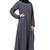 Islamic Lifestyle Gray Casual abaya with black piping at sleeves |Nida Matte Fabric