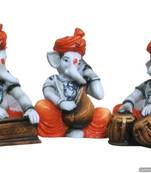 Ganesha Playing Instruments (Set of 3)