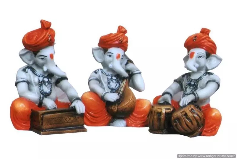 Ganesha Playing Instruments (Set of 3)