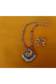 Multicolor Alloy Gold Plated Traditional Necklace Set