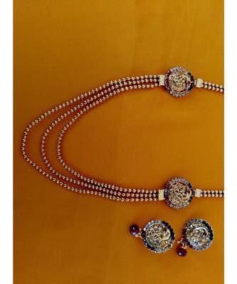 Georgeous  gold plated multi colour necklace set 1