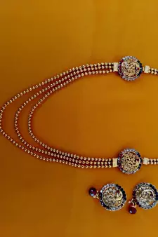 Georgeous  gold plated multi colour necklace set