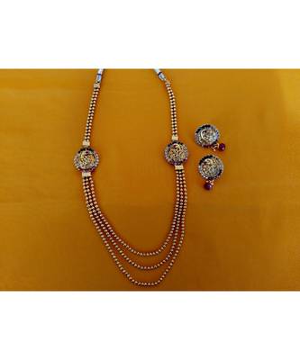 Georgeous  gold plated multi colour necklace set 2