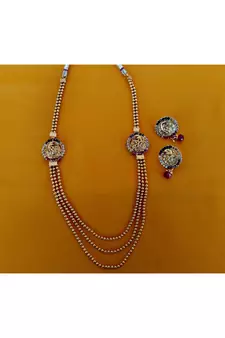 Georgeous  gold plated multi colour necklace set