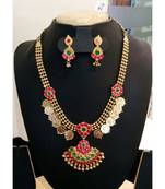 Georgeous high gold plated laxmi kasu necklace set