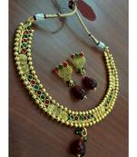 Georgeous gold plated multicolour necklace set