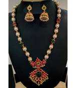Georgeous high gold plated pearls necklace set