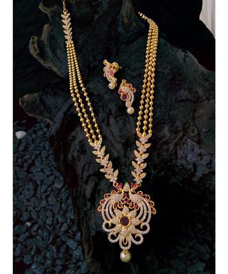Pink agate Zirconia stones necklace set 2