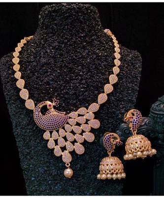CZ Peacock Necklace set 1