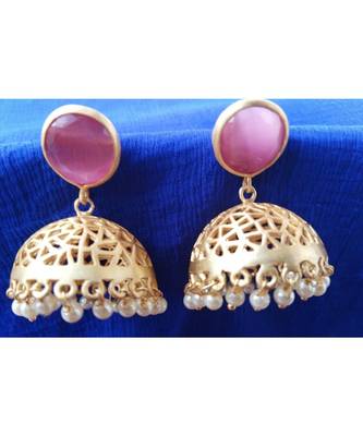 Gorgeous gold plated antique jumkas 1