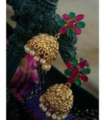 Georgeous matt finish high gold temple jumkas