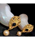 Beautiful gold plated peacock black colour studs